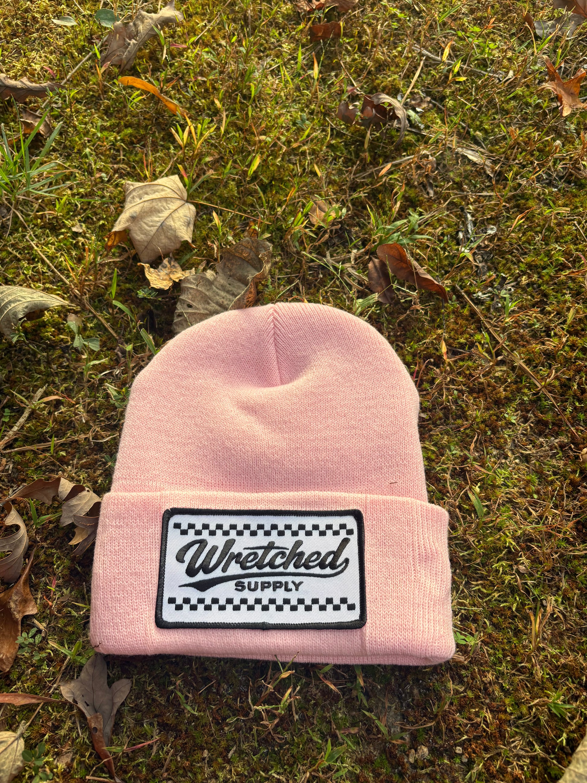 Checkerboard Patch Beanie