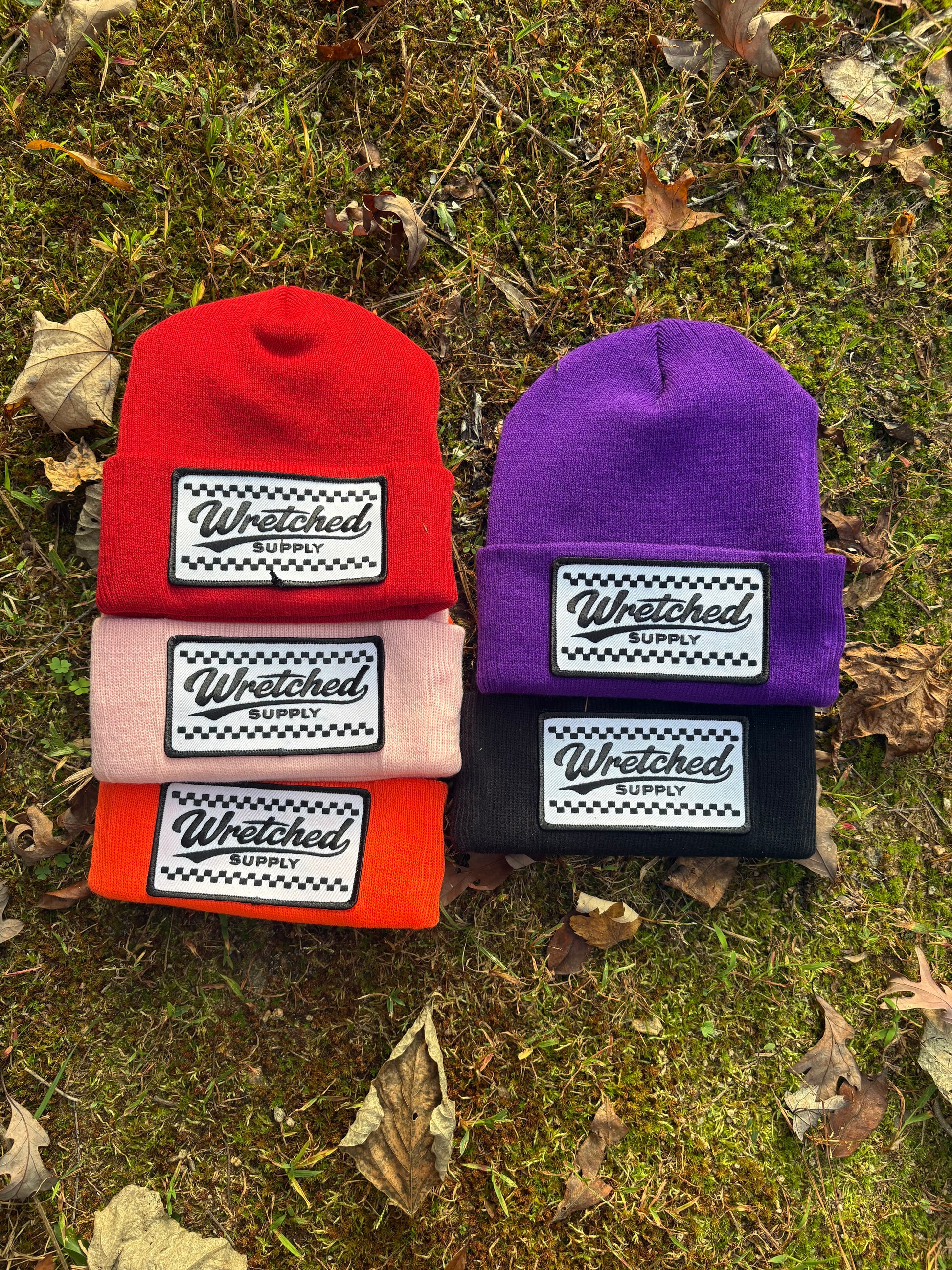 Checkerboard Patch Beanie