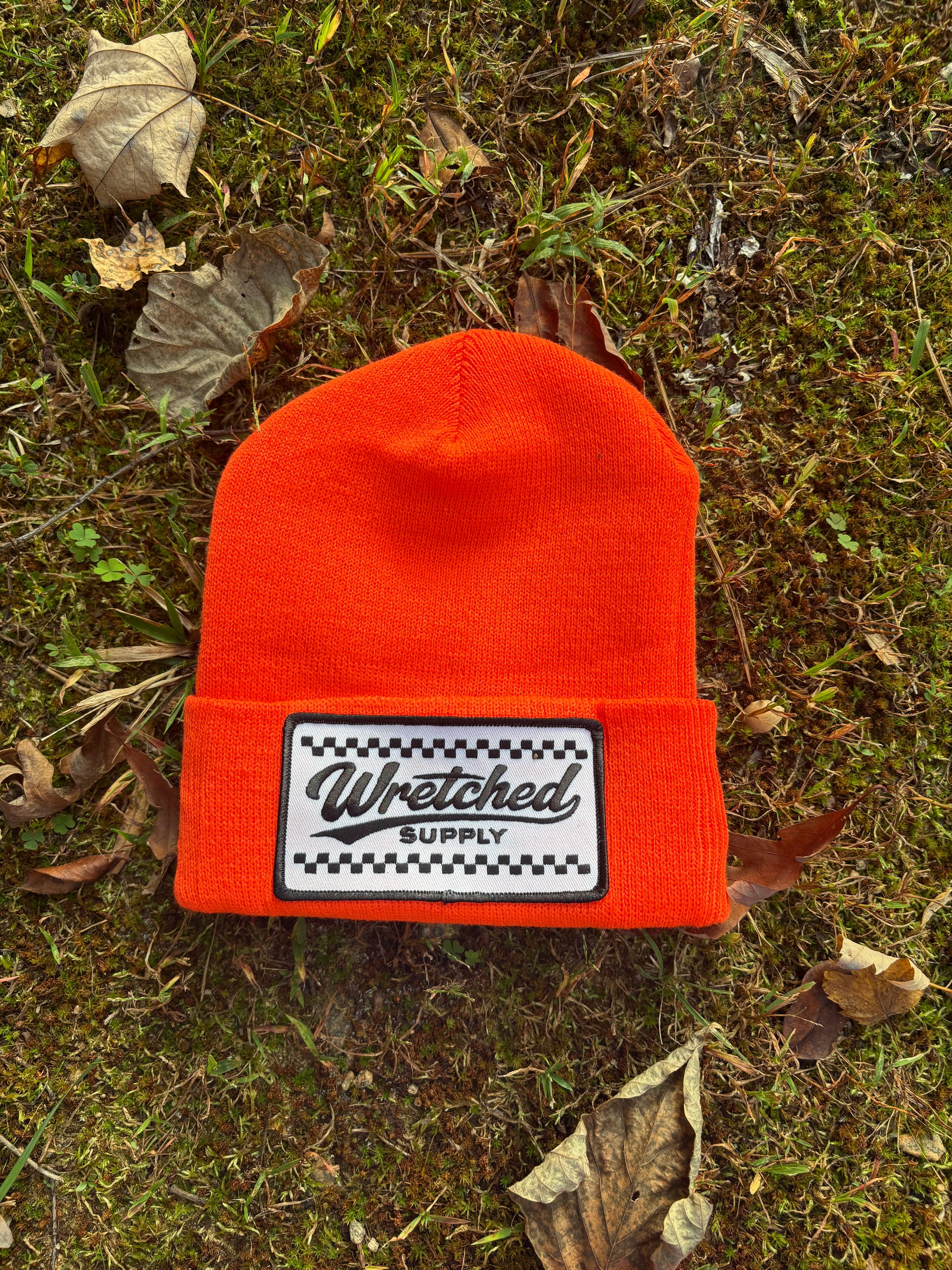Checkerboard Patch Beanie
