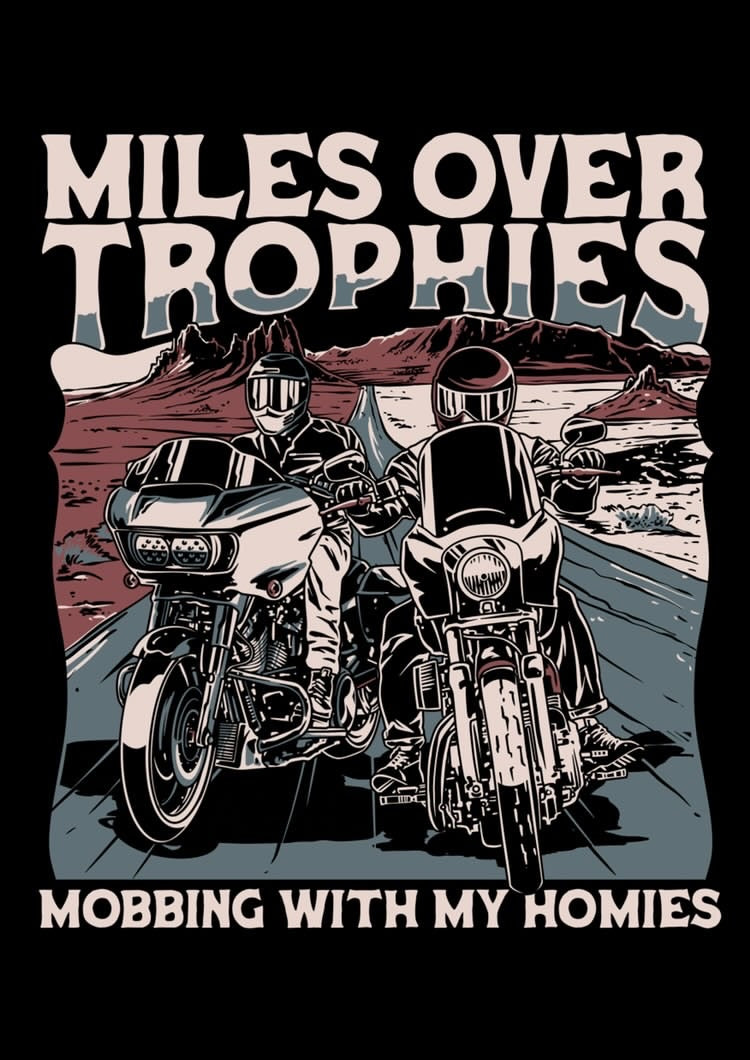 Miles over trophies tee