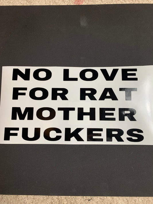 No love 12x6 sticker