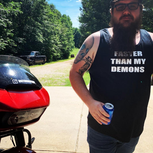 Faster than my demons men’s tank top