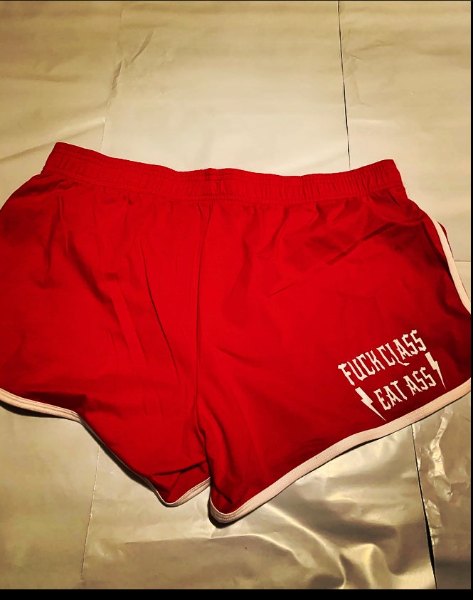 Red Fuck class eat ass shorts