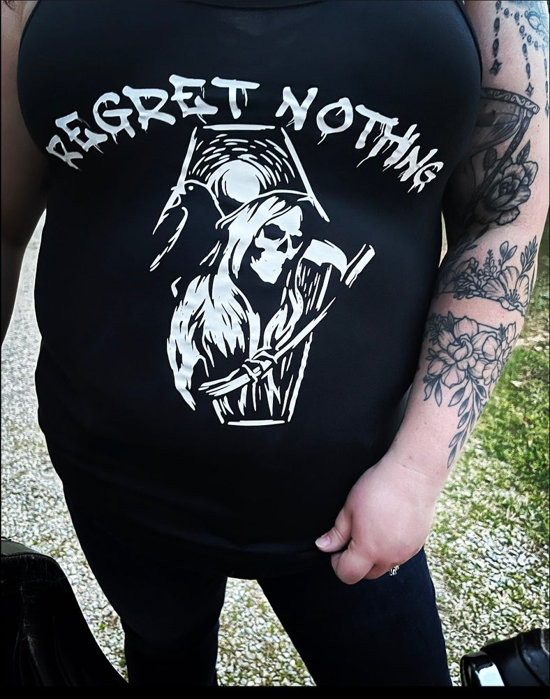 Regret nothing womens razor back tank topp
