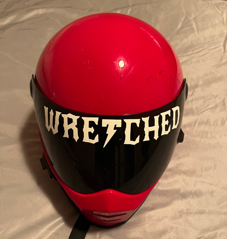 Wretched helmet visor sticker set